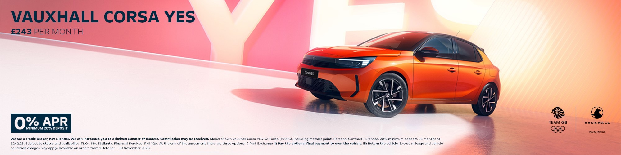 Corsa 0% Q4 banner